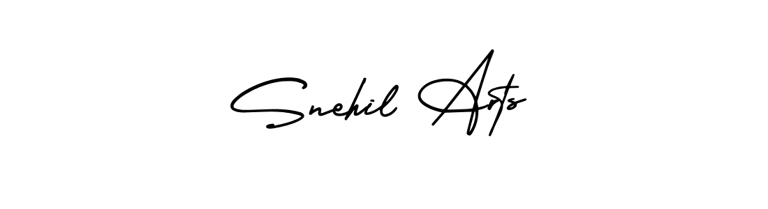 The best way (AmerikaSignatureDemo-Regular) to make a short signature is to pick only two or three words in your name. The name Snehil Arts include a total of six letters. For converting this name. Snehil Arts signature style 3 images and pictures png