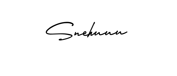 You should practise on your own different ways (AmerikaSignatureDemo-Regular) to write your name (Snehuuu) in signature. don't let someone else do it for you. Snehuuu signature style 3 images and pictures png