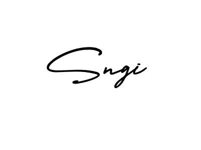 How to make Sngi name signature. Use AmerikaSignatureDemo-Regular style for creating short signs online. This is the latest handwritten sign. Sngi signature style 3 images and pictures png