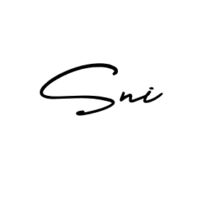 Make a beautiful signature design for name Sni. With this signature (AmerikaSignatureDemo-Regular) style, you can create a handwritten signature for free. Sni signature style 3 images and pictures png