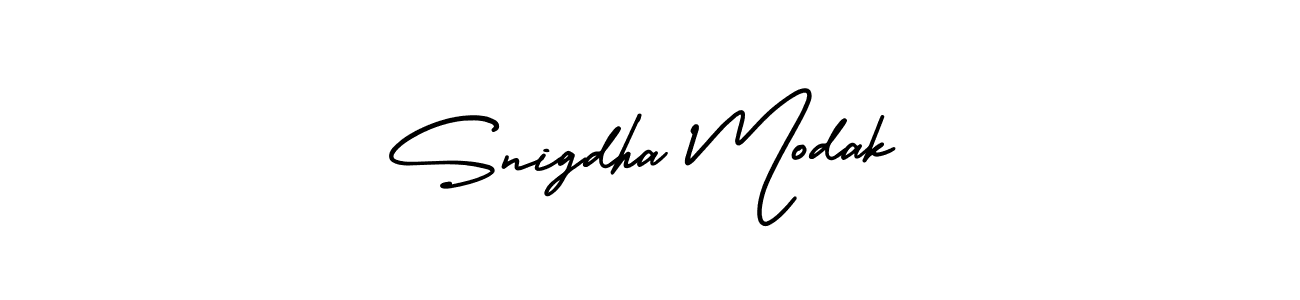 How to Draw Snigdha Modak signature style? AmerikaSignatureDemo-Regular is a latest design signature styles for name Snigdha Modak. Snigdha Modak signature style 3 images and pictures png