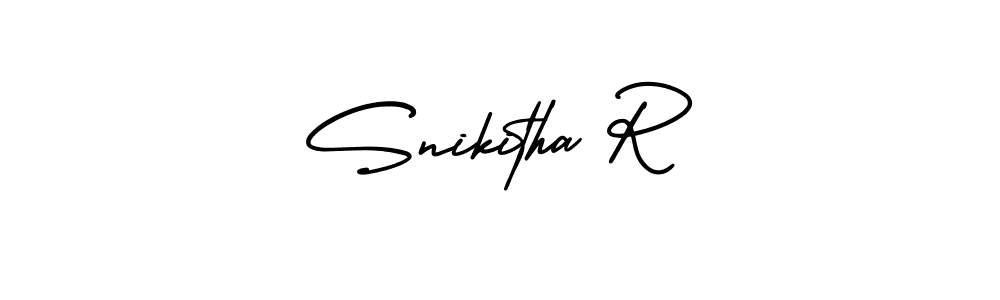 Design your own signature with our free online signature maker. With this signature software, you can create a handwritten (AmerikaSignatureDemo-Regular) signature for name Snikitha R. Snikitha R signature style 3 images and pictures png