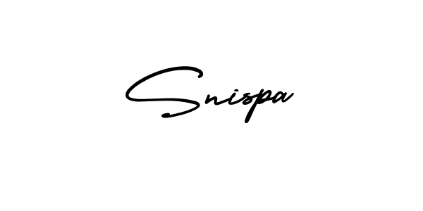 The best way (AmerikaSignatureDemo-Regular) to make a short signature is to pick only two or three words in your name. The name Snispa include a total of six letters. For converting this name. Snispa signature style 3 images and pictures png