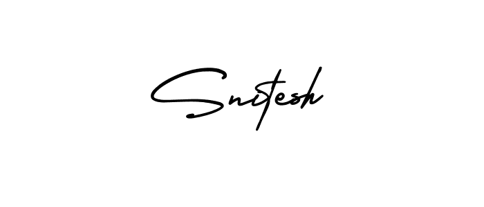 How to make Snitesh name signature. Use AmerikaSignatureDemo-Regular style for creating short signs online. This is the latest handwritten sign. Snitesh signature style 3 images and pictures png