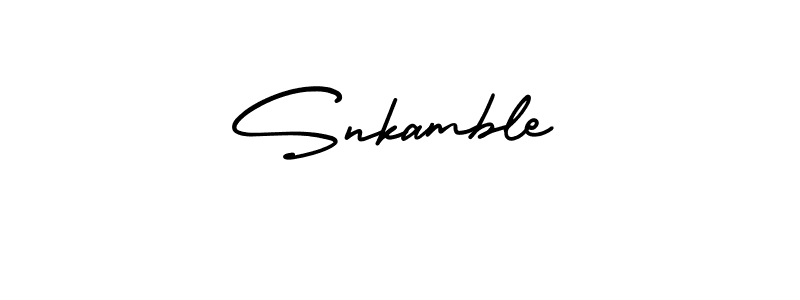 How to Draw Snkamble signature style? AmerikaSignatureDemo-Regular is a latest design signature styles for name Snkamble. Snkamble signature style 3 images and pictures png