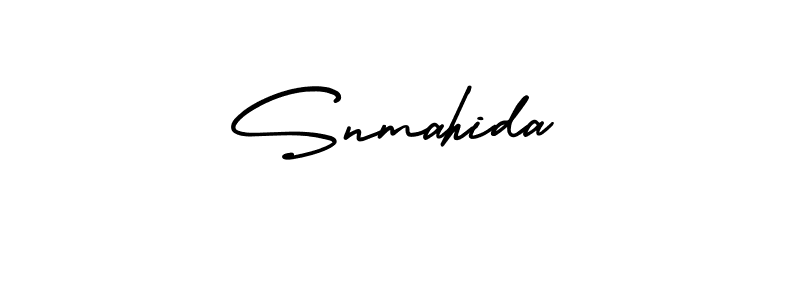 How to Draw Snmahida signature style? AmerikaSignatureDemo-Regular is a latest design signature styles for name Snmahida. Snmahida signature style 3 images and pictures png