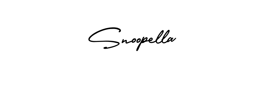 How to make Snoopella name signature. Use AmerikaSignatureDemo-Regular style for creating short signs online. This is the latest handwritten sign. Snoopella signature style 3 images and pictures png