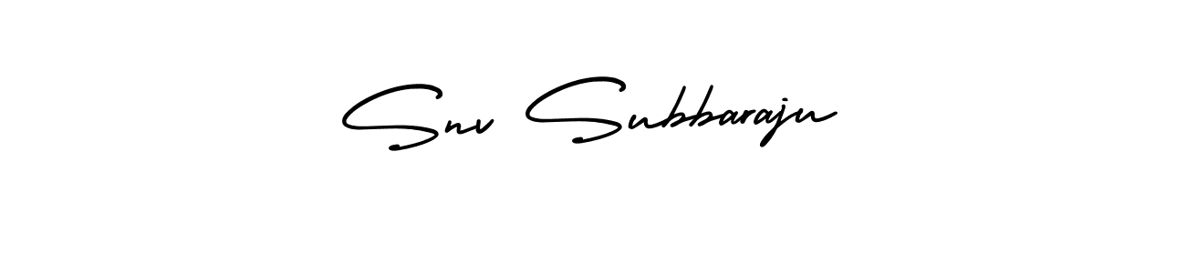 The best way (AmerikaSignatureDemo-Regular) to make a short signature is to pick only two or three words in your name. The name Snv Subbaraju include a total of six letters. For converting this name. Snv Subbaraju signature style 3 images and pictures png