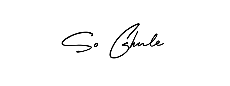 Use a signature maker to create a handwritten signature online. With this signature software, you can design (AmerikaSignatureDemo-Regular) your own signature for name So Ghule. So Ghule signature style 3 images and pictures png