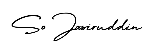 A stylish, flowing autograph style designed for name So Jasiruddin using AmerikaSignatureDemo-Regular typography. Perfect for digital creative projects. So Jasiruddin signature style 3 images and pictures png
