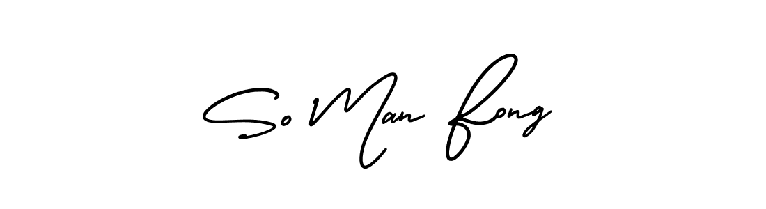 AmerikaSignatureDemo-Regular is a professional signature style that is perfect for those who want to add a touch of class to their signature. It is also a great choice for those who want to make their signature more unique. Get So Man Fong name to fancy signature for free. So Man Fong signature style 3 images and pictures png