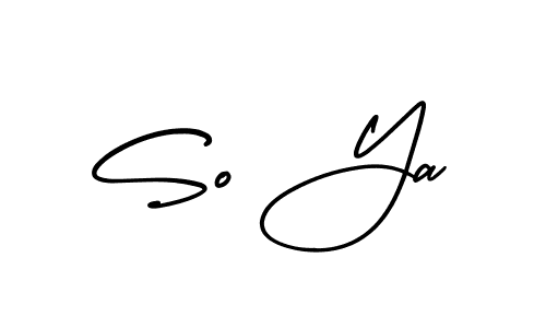 Also we have So Ya name is the best signature style. Create professional handwritten signature collection using AmerikaSignatureDemo-Regular autograph style. So Ya signature style 3 images and pictures png