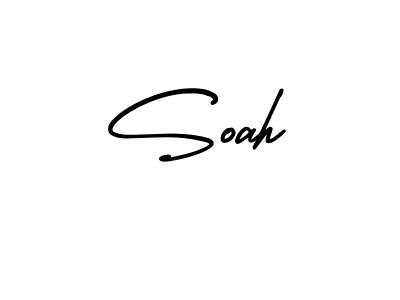 The best way (AmerikaSignatureDemo-Regular) to make a short signature is to pick only two or three words in your name. The name Soah include a total of six letters. For converting this name. Soah signature style 3 images and pictures png
