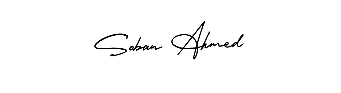 Soban Ahmed stylish signature style. Best Handwritten Sign (AmerikaSignatureDemo-Regular) for my name. Handwritten Signature Collection Ideas for my name Soban Ahmed. Soban Ahmed signature style 3 images and pictures png