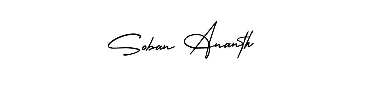 Soban Ananth stylish signature style. Best Handwritten Sign (AmerikaSignatureDemo-Regular) for my name. Handwritten Signature Collection Ideas for my name Soban Ananth. Soban Ananth signature style 3 images and pictures png