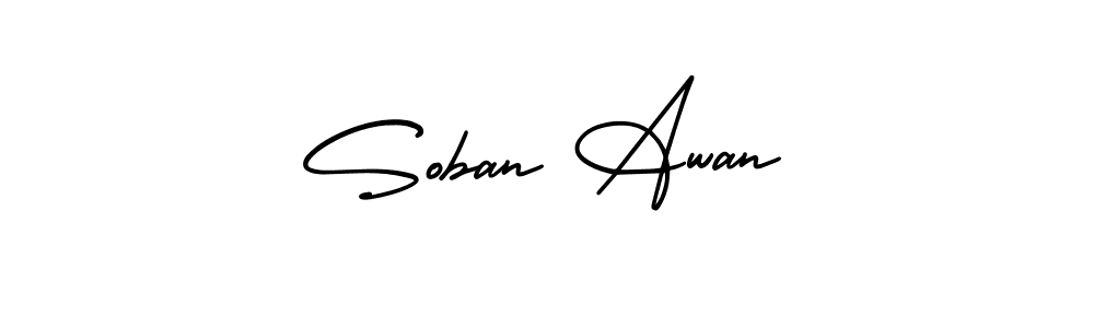How to make Soban Awan name signature. Use AmerikaSignatureDemo-Regular style for creating short signs online. This is the latest handwritten sign. Soban Awan signature style 3 images and pictures png