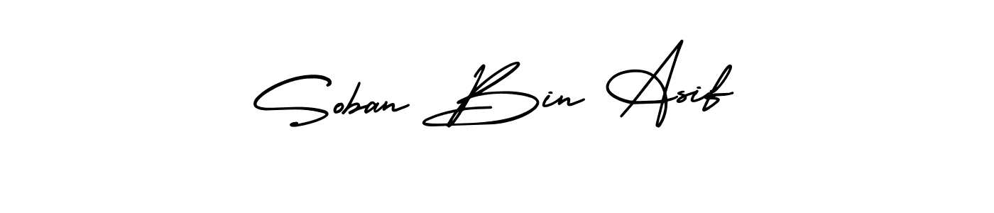 Use a signature maker to create a handwritten signature online. With this signature software, you can design (AmerikaSignatureDemo-Regular) your own signature for name Soban Bin Asif. Soban Bin Asif signature style 3 images and pictures png