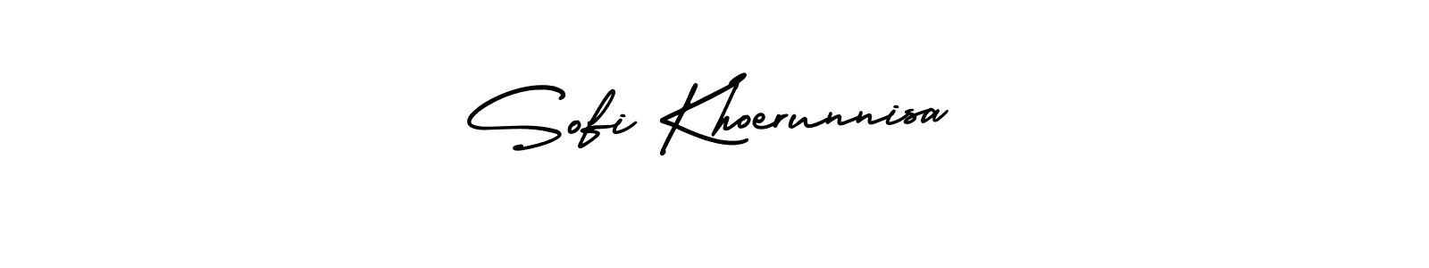 This is the best signature style for the Sofi Khoerunnisa name. Also you like these signature font (AmerikaSignatureDemo-Regular). Mix name signature. Sofi Khoerunnisa signature style 3 images and pictures png