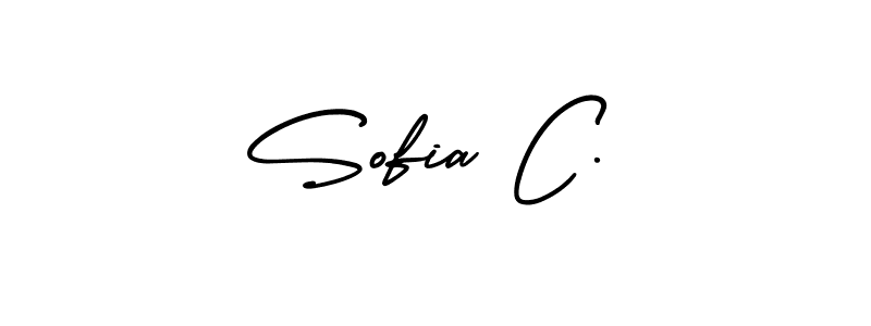 You should practise on your own different ways (AmerikaSignatureDemo-Regular) to write your name (Sofia C.) in signature. don't let someone else do it for you. Sofia C. signature style 3 images and pictures png