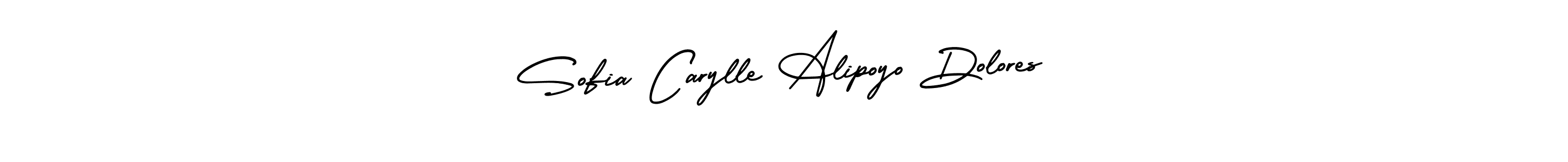 You should practise on your own different ways (AmerikaSignatureDemo-Regular) to write your name (Sofia Carylle Alipoyo Dolores) in signature. don't let someone else do it for you. Sofia Carylle Alipoyo Dolores signature style 3 images and pictures png
