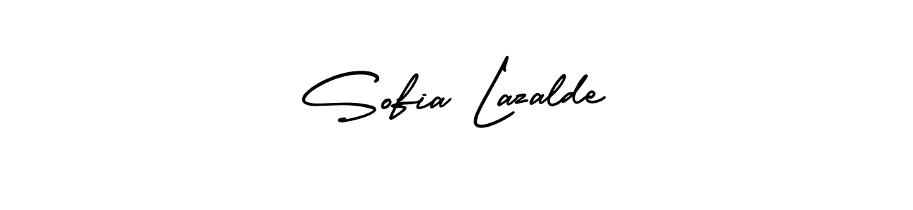 You should practise on your own different ways (AmerikaSignatureDemo-Regular) to write your name (Sofia Lazalde) in signature. don't let someone else do it for you. Sofia Lazalde signature style 3 images and pictures png