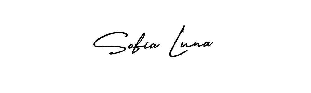 How to make Sofia Luna name signature. Use AmerikaSignatureDemo-Regular style for creating short signs online. This is the latest handwritten sign. Sofia Luna signature style 3 images and pictures png