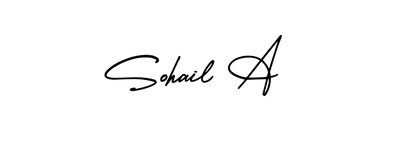 Create a beautiful signature design for name Sohail A. With this signature (AmerikaSignatureDemo-Regular) fonts, you can make a handwritten signature for free. Sohail A signature style 3 images and pictures png