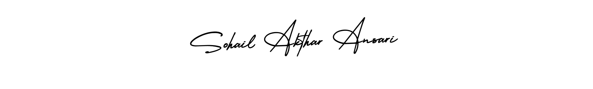 How to make Sohail Akthar Ansari name signature. Use AmerikaSignatureDemo-Regular style for creating short signs online. This is the latest handwritten sign. Sohail Akthar Ansari signature style 3 images and pictures png