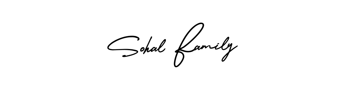 You should practise on your own different ways (AmerikaSignatureDemo-Regular) to write your name (Sohal Family) in signature. don't let someone else do it for you. Sohal Family signature style 3 images and pictures png