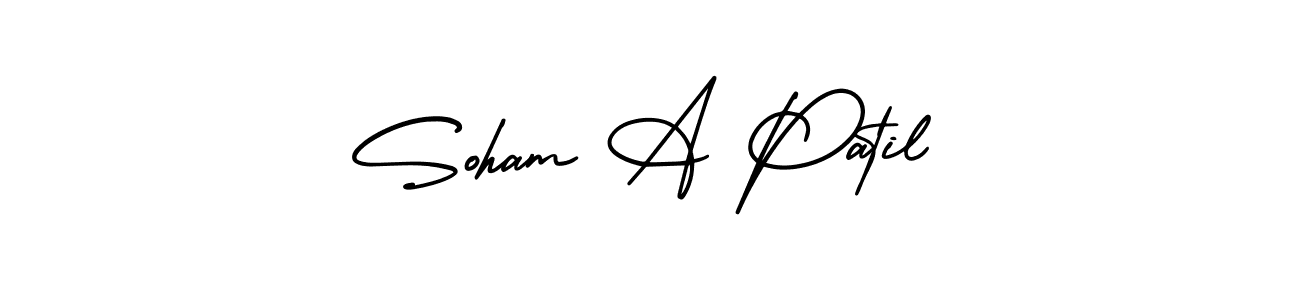 How to Draw Soham A Patil signature style? AmerikaSignatureDemo-Regular is a latest design signature styles for name Soham A Patil. Soham A Patil signature style 3 images and pictures png