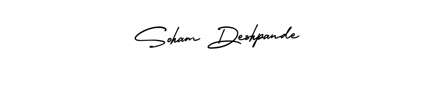 Make a beautiful signature design for name Soham Deshpande. With this signature (AmerikaSignatureDemo-Regular) style, you can create a handwritten signature for free. Soham Deshpande signature style 3 images and pictures png