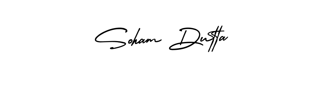 The best way (AmerikaSignatureDemo-Regular) to make a short signature is to pick only two or three words in your name. The name Soham Dutta include a total of six letters. For converting this name. Soham Dutta signature style 3 images and pictures png