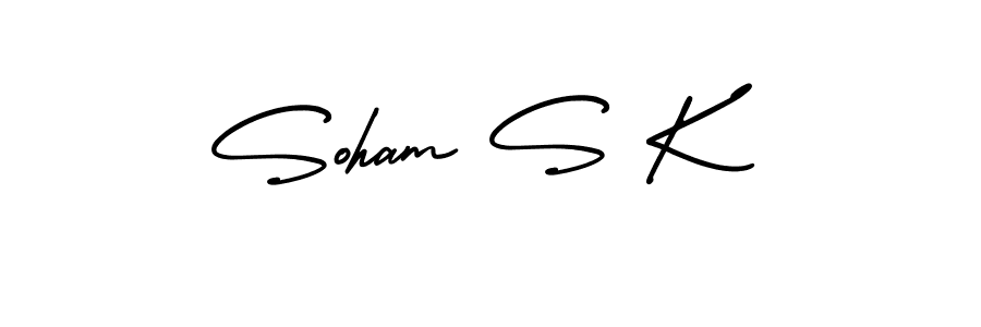 Also You can easily find your signature by using the search form. We will create Soham S K name handwritten signature images for you free of cost using AmerikaSignatureDemo-Regular sign style. Soham S K signature style 3 images and pictures png