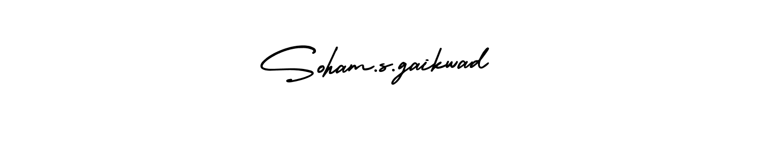 You should practise on your own different ways (AmerikaSignatureDemo-Regular) to write your name (Soham.s.gaikwad) in signature. don't let someone else do it for you. Soham.s.gaikwad signature style 3 images and pictures png