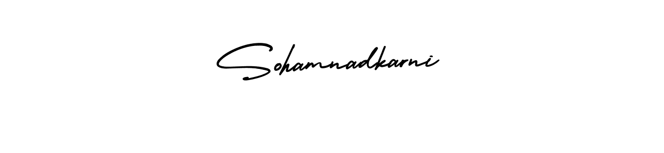 How to make Sohamnadkarni signature? AmerikaSignatureDemo-Regular is a professional autograph style. Create handwritten signature for Sohamnadkarni name. Sohamnadkarni signature style 3 images and pictures png