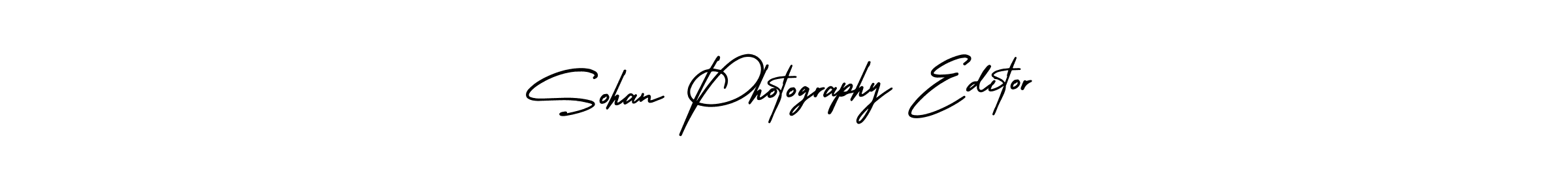 You should practise on your own different ways (AmerikaSignatureDemo-Regular) to write your name (Sohan Photography Editor) in signature. don't let someone else do it for you. Sohan Photography Editor signature style 3 images and pictures png