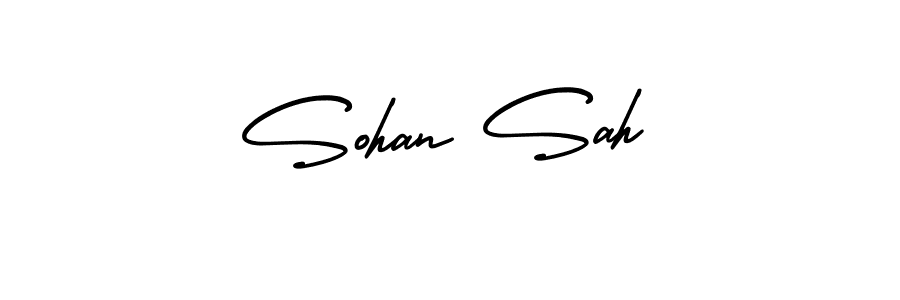 The best way (AmerikaSignatureDemo-Regular) to make a short signature is to pick only two or three words in your name. The name Sohan Sah include a total of six letters. For converting this name. Sohan Sah signature style 3 images and pictures png