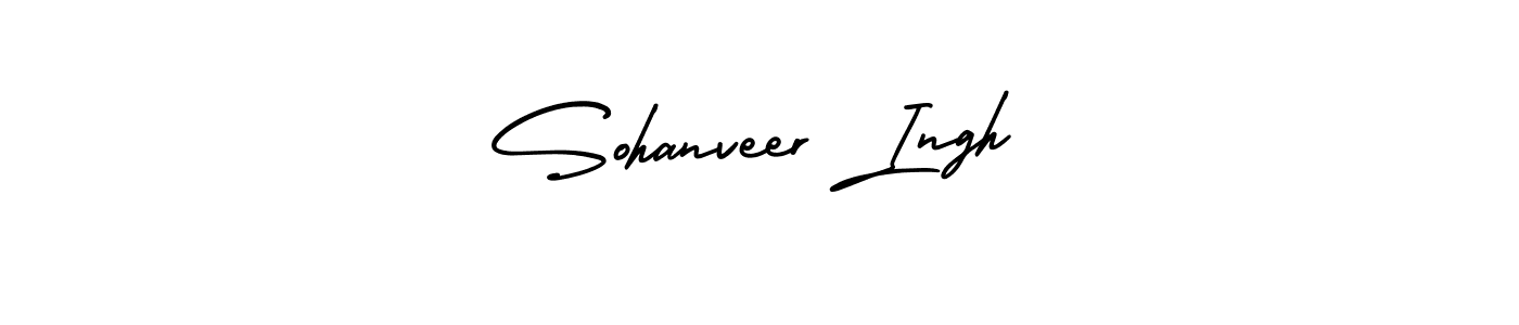 You should practise on your own different ways (AmerikaSignatureDemo-Regular) to write your name (Sohanveer Ingh) in signature. don't let someone else do it for you. Sohanveer Ingh signature style 3 images and pictures png