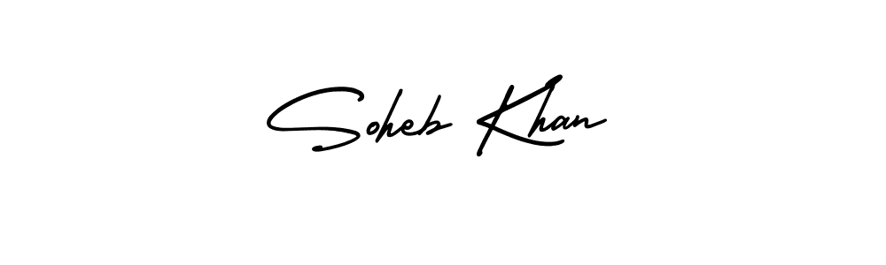 How to make Soheb Khan name signature. Use AmerikaSignatureDemo-Regular style for creating short signs online. This is the latest handwritten sign. Soheb Khan signature style 3 images and pictures png