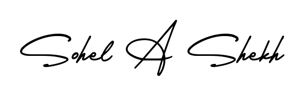 Discover how Sohel A Shekh looks in an executive cursive font (AmerikaSignatureDemo-Regular). Perfect for legal documents, invoices, and certificates. Sohel A Shekh signature style 3 images and pictures png