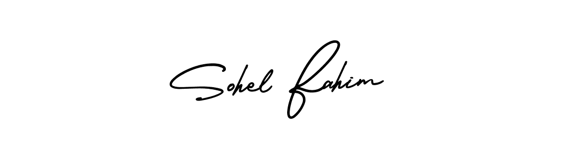 You should practise on your own different ways (AmerikaSignatureDemo-Regular) to write your name (Sohel Fahim) in signature. don't let someone else do it for you. Sohel Fahim signature style 3 images and pictures png