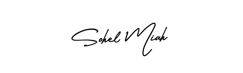 You should practise on your own different ways (AmerikaSignatureDemo-Regular) to write your name (Sohel Miah) in signature. don't let someone else do it for you. Sohel Miah signature style 3 images and pictures png