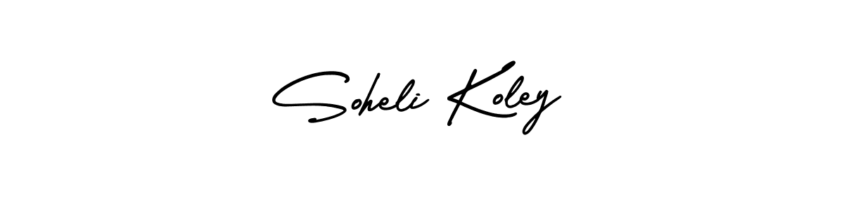 You should practise on your own different ways (AmerikaSignatureDemo-Regular) to write your name (Soheli Koley) in signature. don't let someone else do it for you. Soheli Koley signature style 3 images and pictures png