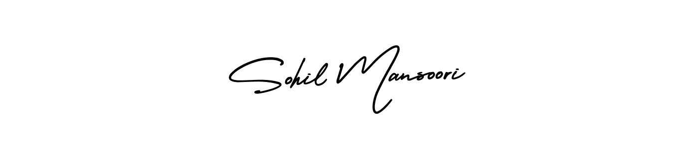 Sohil Mansoori stylish signature style. Best Handwritten Sign (AmerikaSignatureDemo-Regular) for my name. Handwritten Signature Collection Ideas for my name Sohil Mansoori. Sohil Mansoori signature style 3 images and pictures png