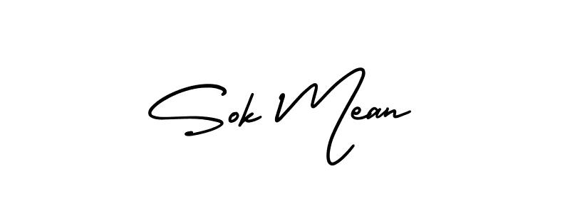 Make a beautiful signature design for name Sok Mean. With this signature (AmerikaSignatureDemo-Regular) style, you can create a handwritten signature for free. Sok Mean signature style 3 images and pictures png