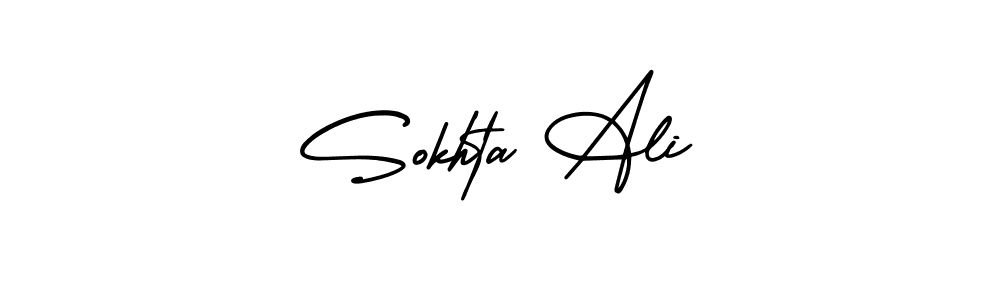 You should practise on your own different ways (AmerikaSignatureDemo-Regular) to write your name (Sokhta Ali) in signature. don't let someone else do it for you. Sokhta Ali signature style 3 images and pictures png