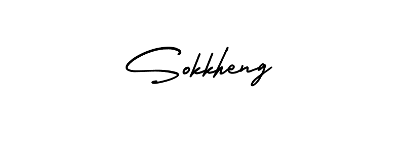 Design your own signature with our free online signature maker. With this signature software, you can create a handwritten (AmerikaSignatureDemo-Regular) signature for name Sokkheng. Sokkheng signature style 3 images and pictures png