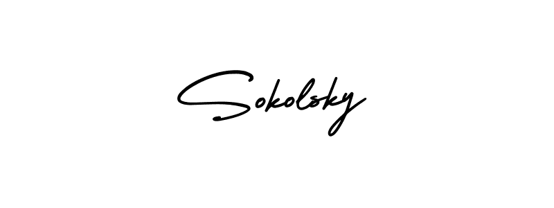 How to Draw Sokolsky signature style? AmerikaSignatureDemo-Regular is a latest design signature styles for name Sokolsky. Sokolsky signature style 3 images and pictures png