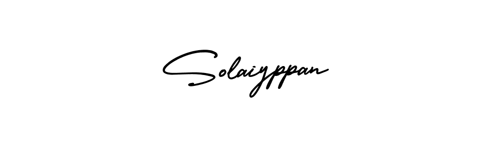 Make a beautiful signature design for name Solaiyppan. With this signature (AmerikaSignatureDemo-Regular) style, you can create a handwritten signature for free. Solaiyppan signature style 3 images and pictures png