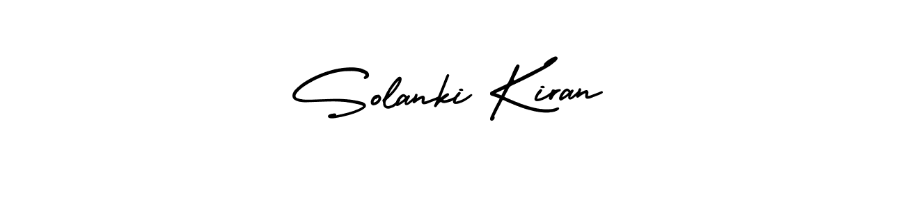 The best way (AmerikaSignatureDemo-Regular) to make a short signature is to pick only two or three words in your name. The name Solanki Kiran include a total of six letters. For converting this name. Solanki Kiran signature style 3 images and pictures png